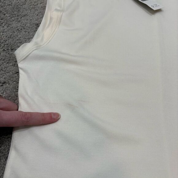 NWT J. Crew Ivory Refined Ribbed Shell Tank Size L - Picture 12 of 12